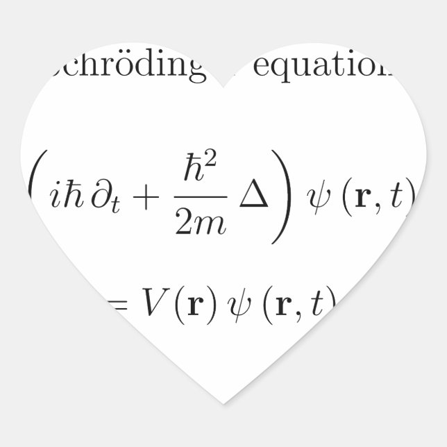 Sticker Cœur équation Schrodinger avec nom (Devant)