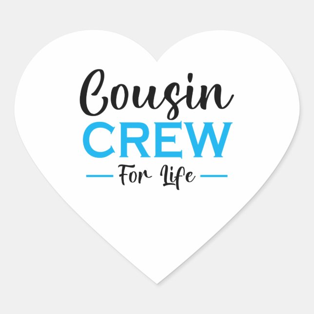 STICKER CŒUR ÉQUIPAGE DE COUSIN À VIE (Devant)