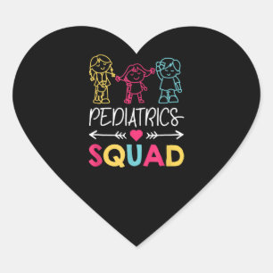 Sticker Cœur Équipe de pédiatrie Infirmière mignonne