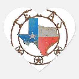 Sticker Cœur État du Texas Fer forgé