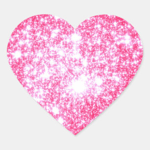 Sticker Cœur Étoiles roses brillantes