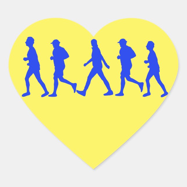 Sticker Cœur Exécution De L'Exercice De Jogging (Devant)