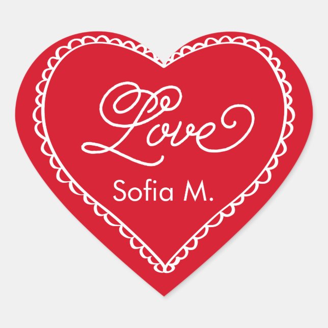 Sticker Cœur Fabriqué avec amour (Devant)