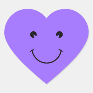 Sticker Cœur Face violette bleue