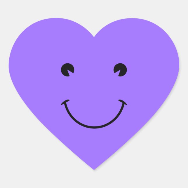 Sticker Cœur Face violette bleue (Devant)