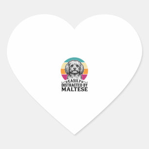 Sticker Cœur Facilement Distrait Par La Conception De Chien Vin