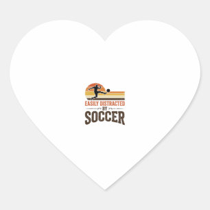 Sticker Cœur Facilement Distrait Par Le Football Design De T-Sh