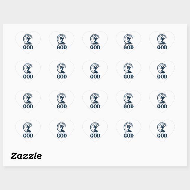 Sticker Cœur Faites juste confiance au dessein de Dieu (Feuille)