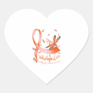 Sticker Cœur Faith Hope Love MS Awareness Dragonfly