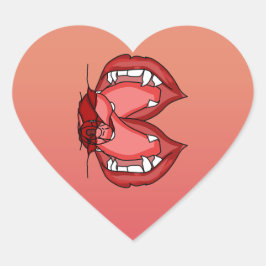 Sticker Cœur Fangs lâchés : L'expression féroce d'un vampire