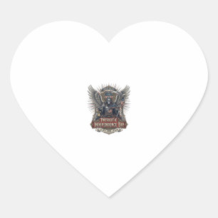 Sticker Cœur Faucheuse Chrome Patriotique Squelette & Re