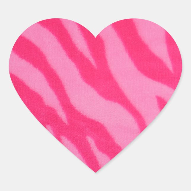 Sticker Cœur Fausse tranche de zèbre rose (Devant)