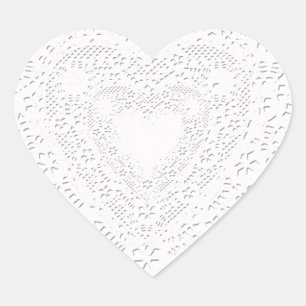 Sticker Cœur Faux White Lace Look