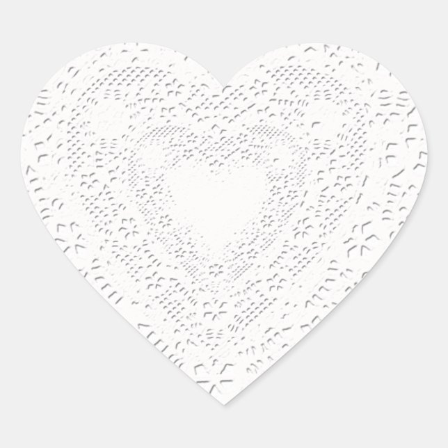 Sticker Cœur Faux White Lace Look (Devant)