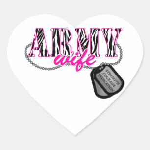 Sticker Cœur Femme de l'armée
