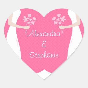 Sticker Cœur Femmes lesbiennes mariées personnalisées