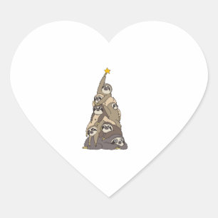 Sticker Cœur Fentes d'arbre de Noël