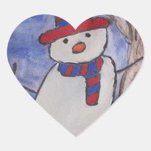Sticker Cœur Festif Snowman