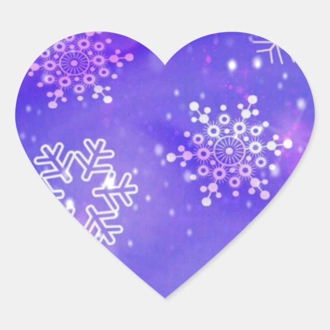 Sticker Cœur Festive Violet Fête Fête Fête de Noël (Devant)