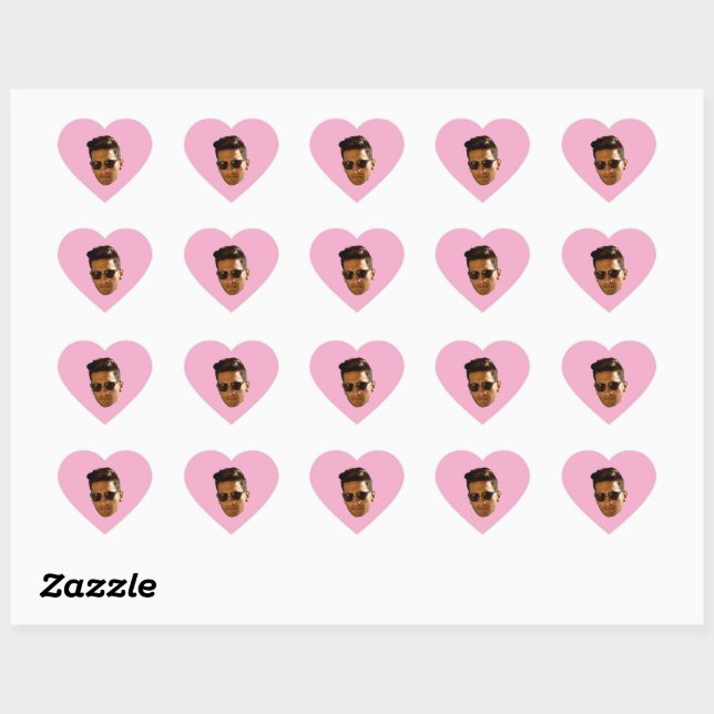 Sticker Cœur Fête Bachelorette Coupe-Visage Personnalisée Anniv (Feuille)