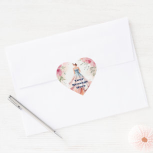 Sticker Cœur Fête de la Quinceanera aquarelle