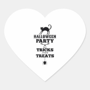 Sticker Cœur Fête d'Halloween pas de friandises juste des trucs