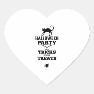 Sticker Cœur Fête d'Halloween pas de friandises juste des trucs