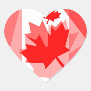 Sticker Cœur Feuille d'érable canadienne partout dans Style CAN