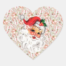 Feuilles d'autocollants de Père Noël vintage