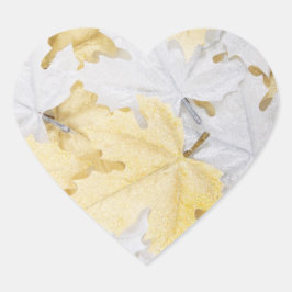 Sticker Cœur Feuilles d'automne