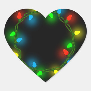 Sticker Cœur Feux de Noël
