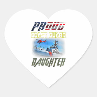 Sticker Cœur Fier drapeau de fille de la Garde côtière américai