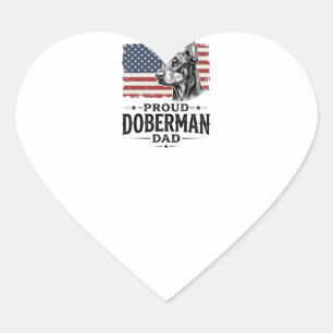 Sticker Cœur Fier père Doberman Drapeau vintage vecteur concept
