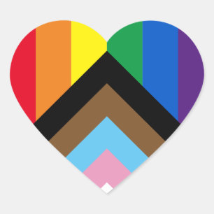 Sticker Cœur Fierté Diversité inclusive arc-en-ciel drapeau gay
