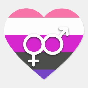 STICKER CŒUR FIERTÉ ET SYMBOLE DE GENDERFLUID
