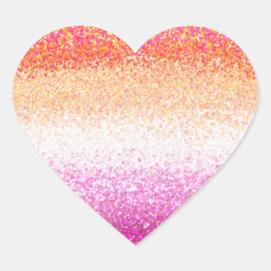 Sticker Cœur Fierté lesbienne Parties scintillant rose étincell