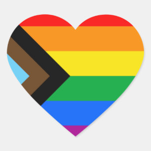 Sticker Cœur FIERTÉ LGBT (Progress Pride)