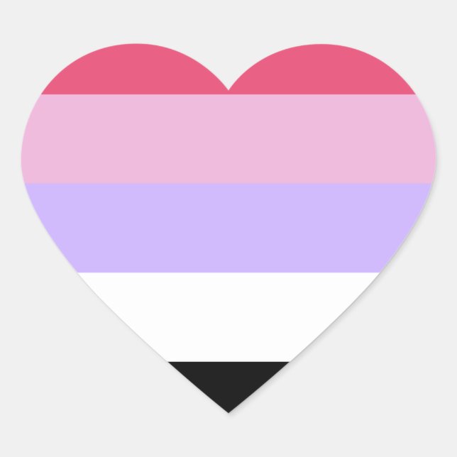 Sticker Cœur Fierté réciprosexuelle (Devant)