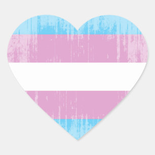 Sticker Cœur Fierté transexuelle vintage