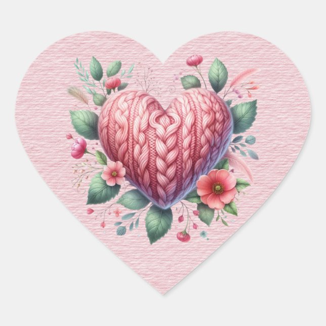 Sticker Cœur Fil rose Valentine Coeur (Devant)