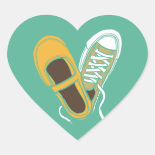 Sticker Cœur Fille Chaussures & Basket Mariage de coeur (Mint)