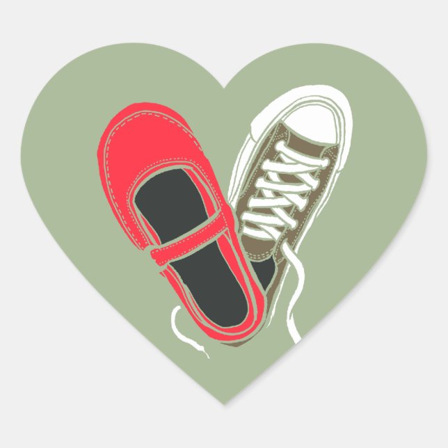Sticker Cœur Fille Chaussures et Mariage de coeur Basket (Camo) (Devant)