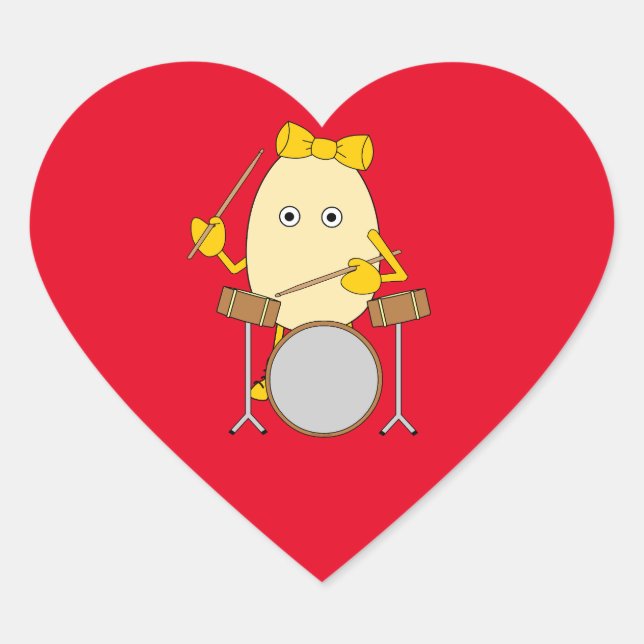 Sticker Cœur Fille de tambour Egghead (Devant)