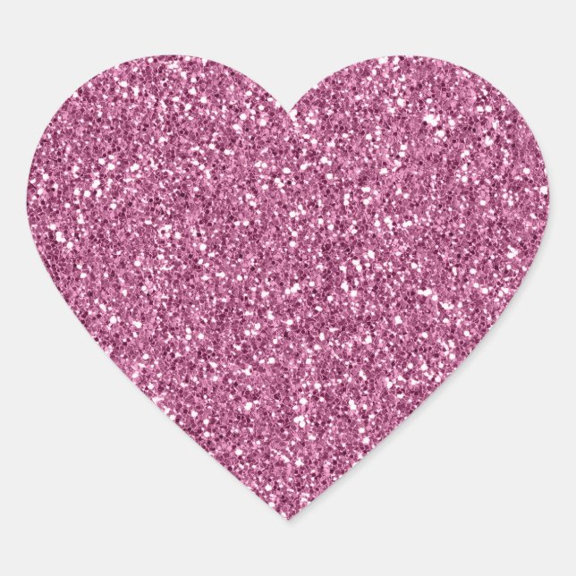 Sticker Cœur Fille Glitzy Parties scintillant rose (Devant)