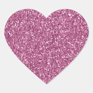 Sticker Cœur Fille Glitzy Parties scintillant rose