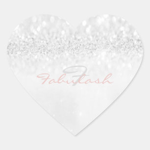 Sticker Cœur Fille Monogramme Parties scintillant étincelante r