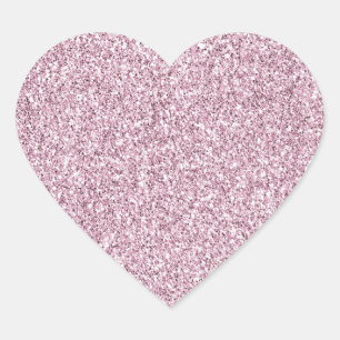 Sticker Cœur Fille Parties scintillant de verre rose brillant