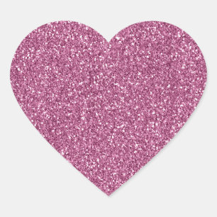 Sticker Cœur Fille rose brillant Parties scintillant étincelan