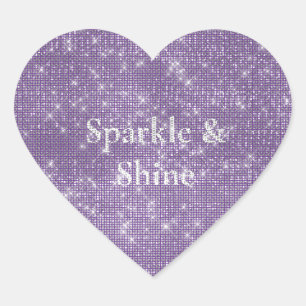 Sticker Cœur Fille violette brillante étincelante
