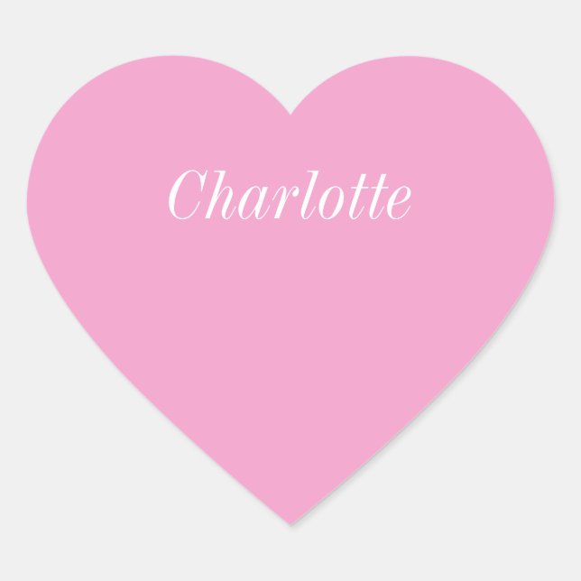 Sticker Cœur Filles Nom Coeur rose (Devant)